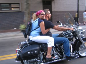 Stan and Naomi Loomis take a Harley Davidson Test Drive